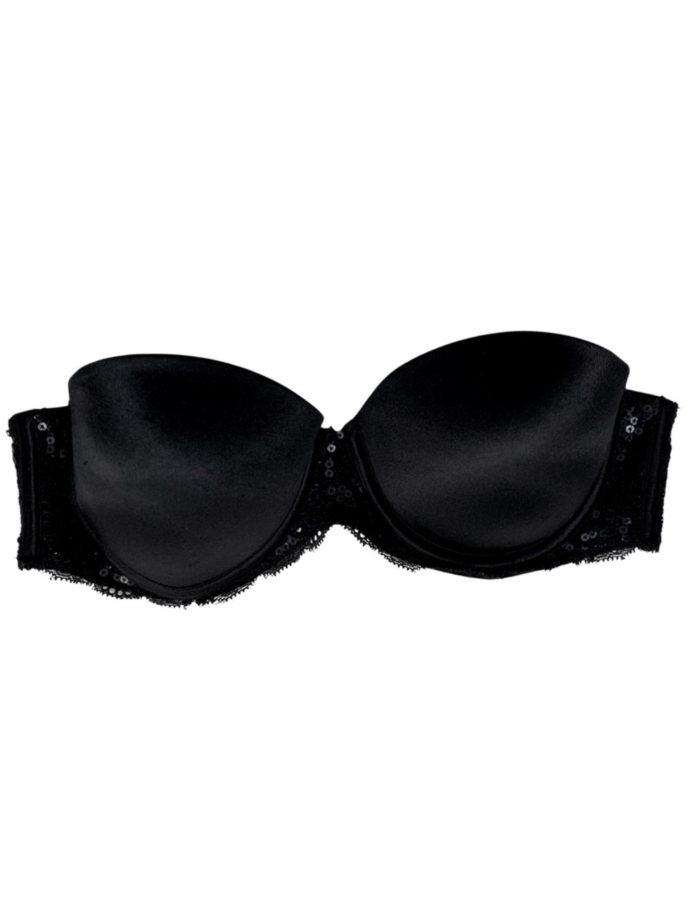 Victoria's Secret Black Satin Bra with Sequins
